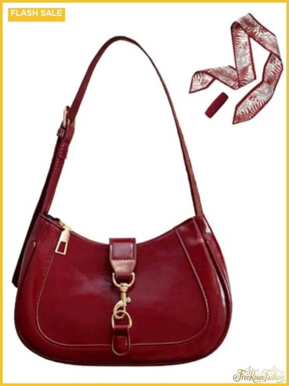 Vintage Hobo Shoulder Bag Faux Leather Zipper Purse for Women
